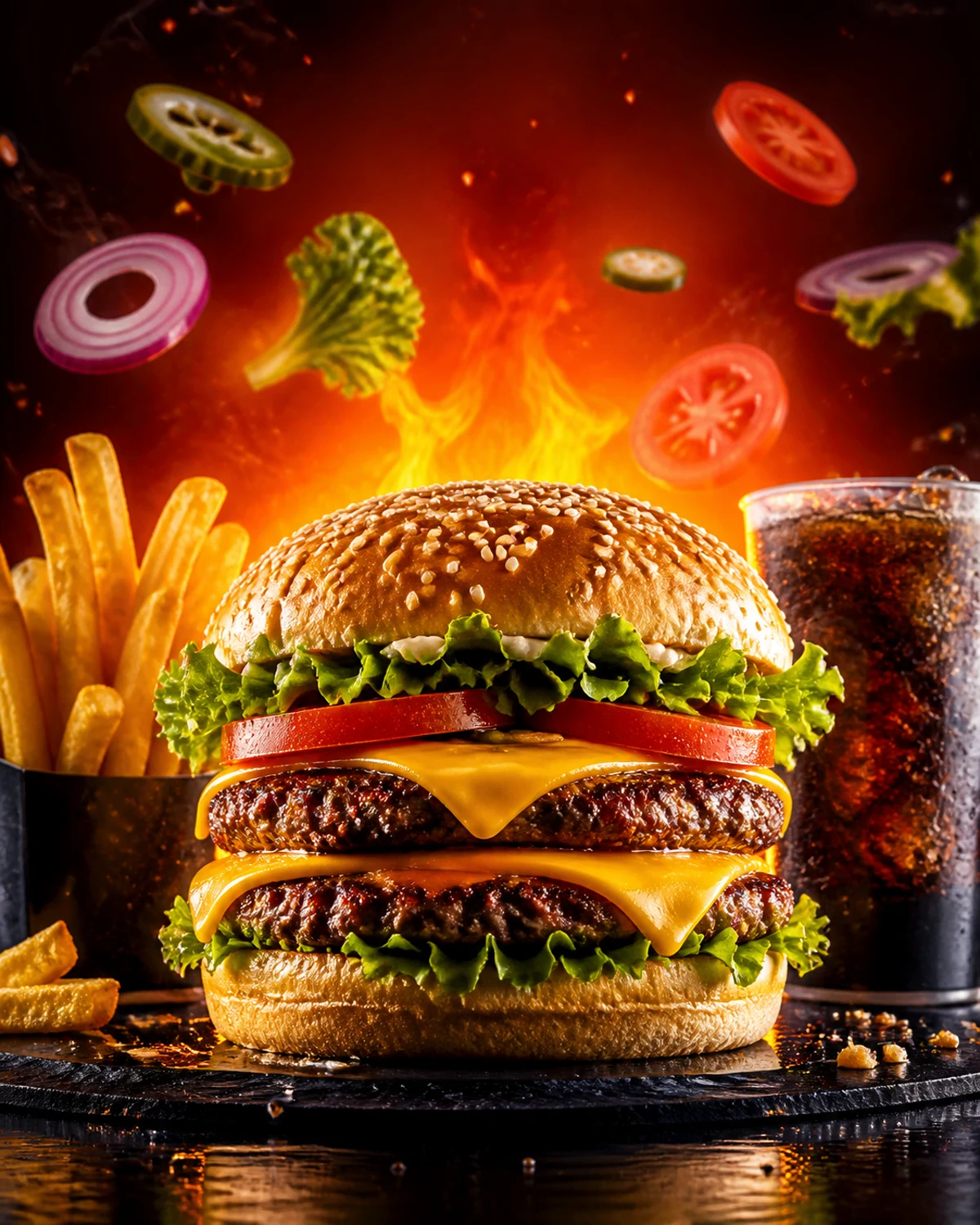 Unguided AI food image with visible synthetic artifacts