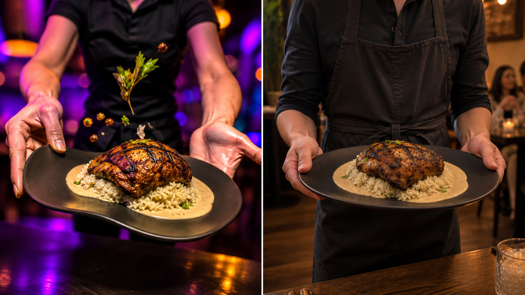 Synthetic weak versus directed restaurant server comparison